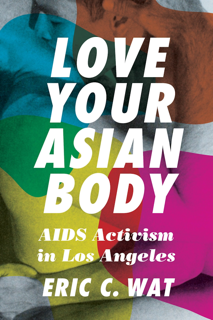 The words Love your asian body are superimposed over a colorful background